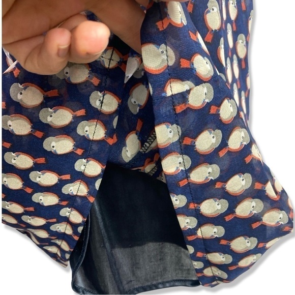 ⭐️YUMI Retro Styling Bird Print Cinched Waist Above Knee Dress - Picture 7 of 7